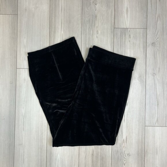 Spanx WOMENS Solid Black Velvet Front Slit Pant, Size 3X Stretch 20396R - Picture 1 of 8